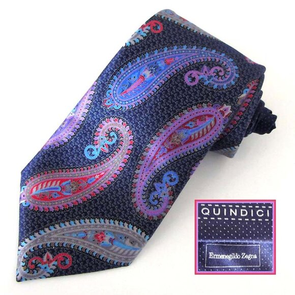 new ERMENEGILDO ZEGNA Quindici paisley print silk tie Italy Limited Edition - Picture 1 of 8